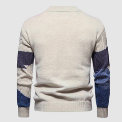 Nadim | Luxe en stijlvolle herentrui met print in de kleur Blauw voor heren in stijl ideaal voor de herfst.