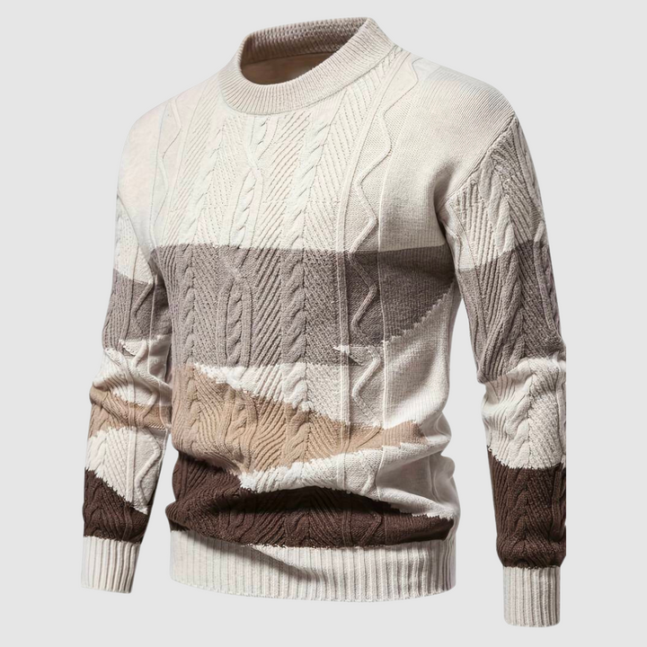 Nadim | Luxe en stijlvolle herentrui met print in de kleur Blauw voor heren in stijl ideaal voor de herfst.