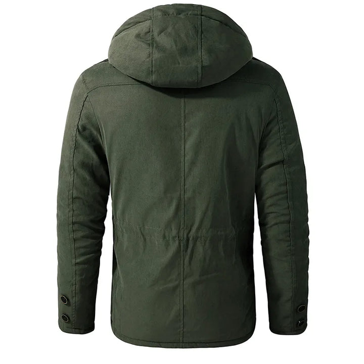 Niek | Stoere heren jas met warme voering in de kleur Khaki voor heren in Lounge stijl ideaal voor de winter