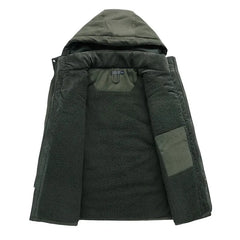 Niek | Stoere heren jas met warme voering in de kleur Khaki voor heren in Lounge stijl ideaal voor de winter