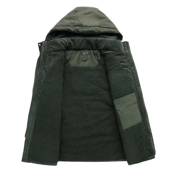 Niek | Stoere heren jas met warme voering in de kleur Khaki voor heren in Lounge stijl ideaal voor de winter