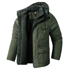 Niek | Stoere heren jas met warme voering in de kleur Legergroen voor heren in Lounge stijl ideaal voor de winter