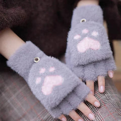 Nina | Schattige & comfortabele minky wanten in de kleur Donkergrijs voor dames in stijl ideaal voor de winter