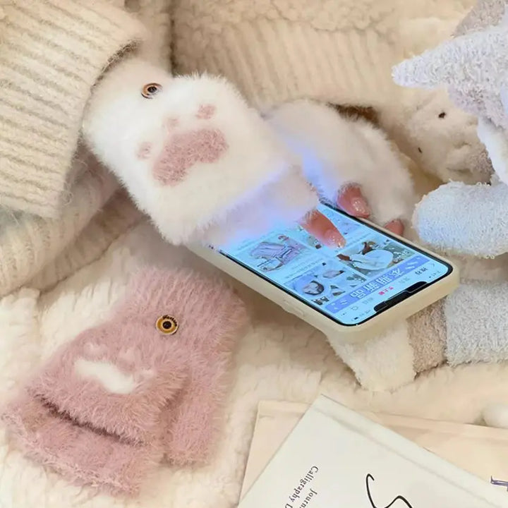 Nina | Schattige & comfortabele minky wanten in de kleur Donkergrijs voor dames in stijl ideaal voor de winter