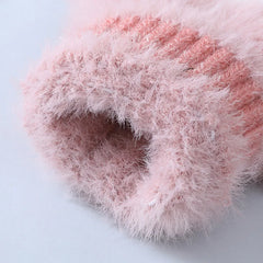 Nina | Schattige & comfortabele minky wanten in de kleur Donkergrijs voor dames in stijl ideaal voor de winter