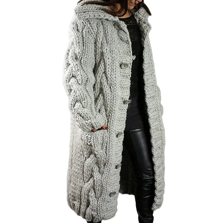 Nina | Stijlvol Dik Gebreid Dames Vest in de kleur Lichtgrijs voor dames in Smart-casual stijl ideaal voor de herfst.