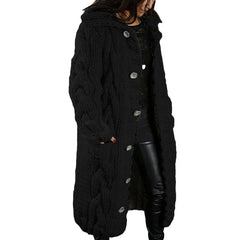 Nina | Stijlvol Dik Gebreid Dames Vest in de kleur Zwart voor dames in Smart-casual stijl ideaal voor de herfst.