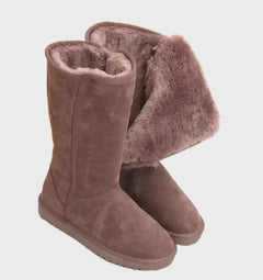 Nina | Warme en waterdichte suède sheepskin laarzen met ritssluiting in de kleur 35 voor dames in Outdoor stijl ideaal voor de herfst.