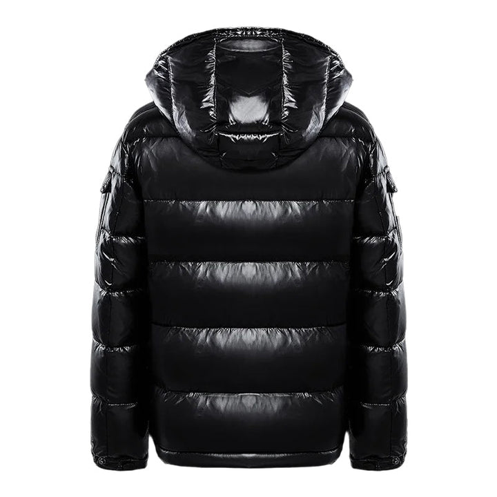 Noa | Glanzende pufferjack in de kleur Zwart voor heren in Outdoor stijl ideaal voor de winter