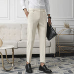 Oneal | Stretch pantalon in de kleur Beige voor heren in Formal stijl geschikt voor alle seizoenen.