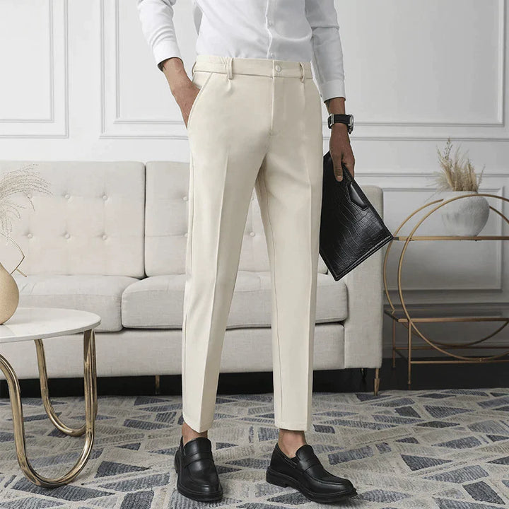 Oneal | Stretch pantalon in de kleur Beige voor heren in Formal stijl geschikt voor alle seizoenen.