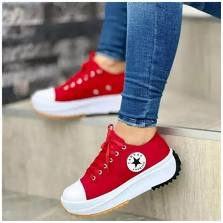 Orthopedische Dames Sneakers in de kleur Rood voor dames in stijl ideaal voor de winter
