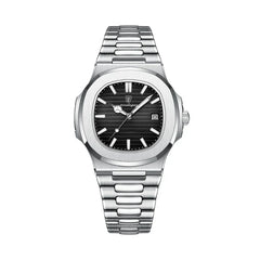 Philippe | Waterdichte klassieke horloge voor mannen in de kleur Zwart voor heren in Outdoor stijl geschikt voor alle seizoenen.