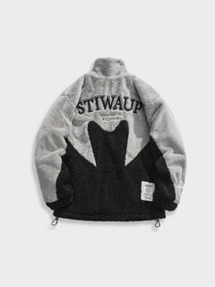 Polar Antartica Fleece Jacket in de kleur Zwart/Grijs voor dames in Lounge stijl ideaal voor de herfst.