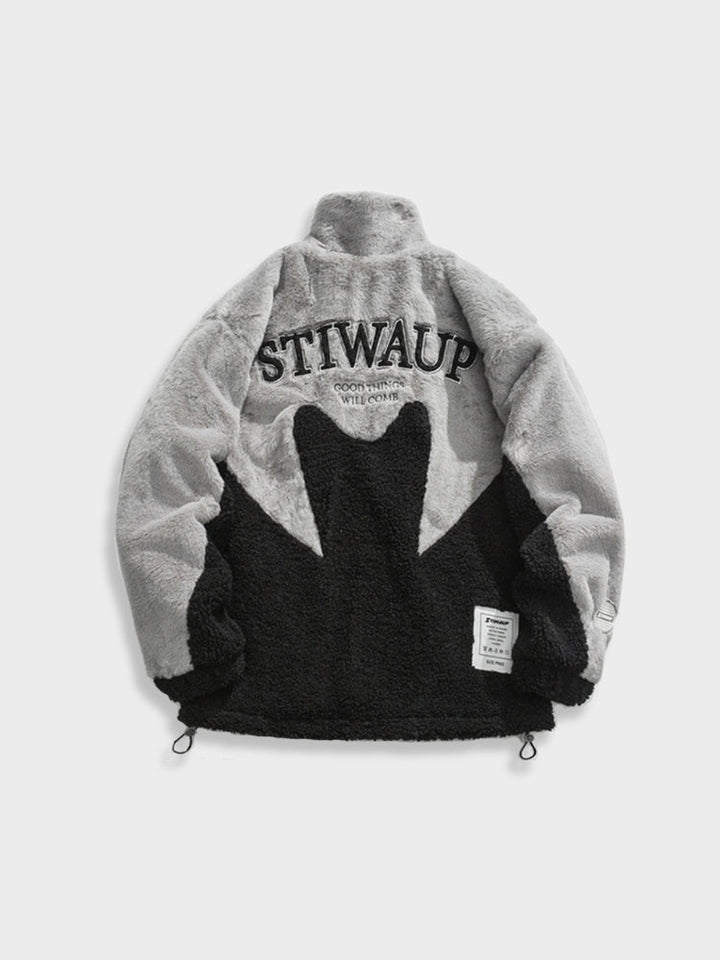 Polar Antartica Fleece Jacket in de kleur Zwart/Grijs voor dames in Lounge stijl ideaal voor de herfst.