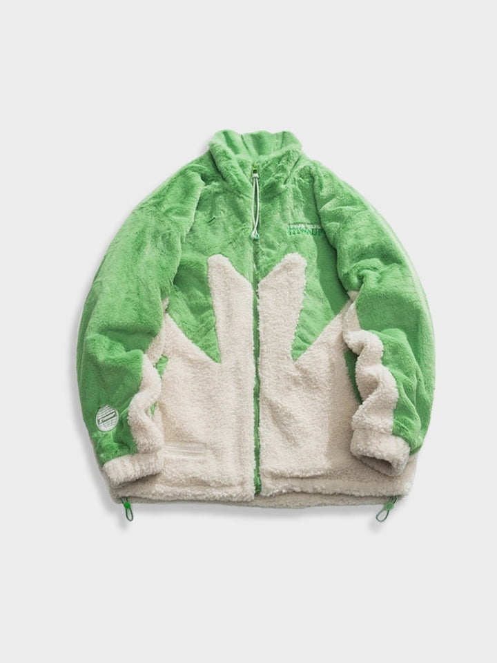 Polar Antartica Fleece Jacket in de kleur Groen/Beige voor dames in Lounge stijl ideaal voor de herfst.