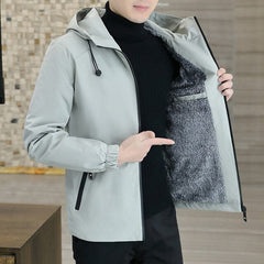 Quinten | Trendy hoodie jack voor heren in de kleur Grijs voor heren in Lounge stijl ideaal voor de herfst.