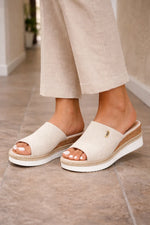 Platform sandalen met open teen
