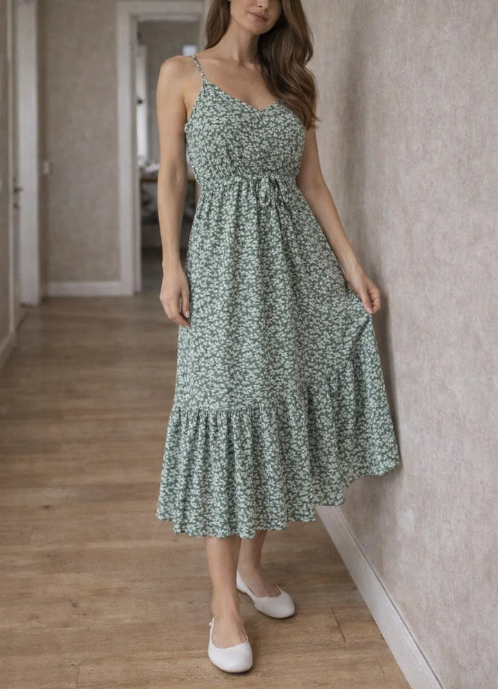 Midi jurk met bloemenprint