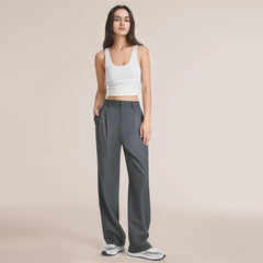Roos | Stijlvolle hoge taille broek in de kleur Blauw voor dames in stijl ideaal voor de winter