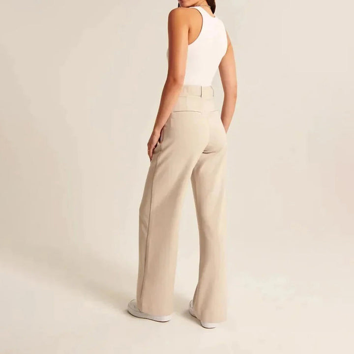Roos | Stijlvolle hoge taille broek in de kleur Blauw voor dames in stijl ideaal voor de winter