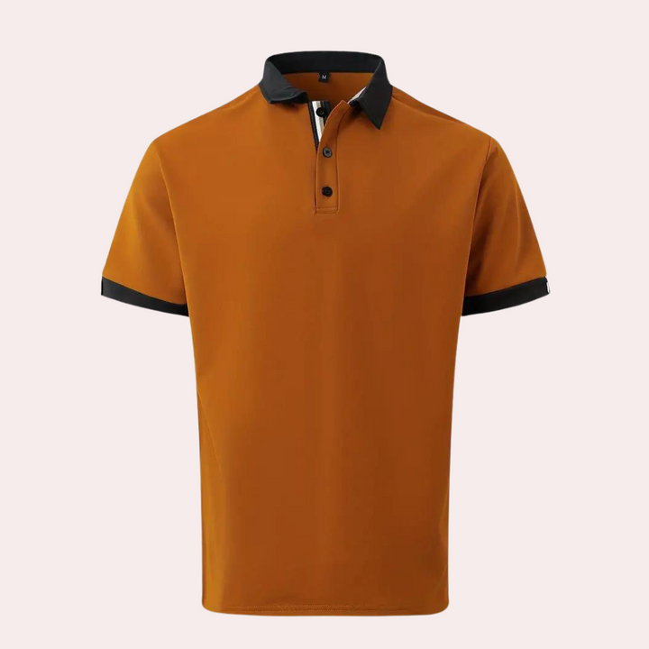 Stijlvol Oranje Heren Zomeroverhemd - Korte Mouwen