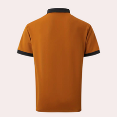 Stijlvol Oranje Heren Zomeroverhemd - Korte Mouwen