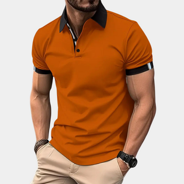 Stijlvol Oranje Heren Zomeroverhemd - Korte Mouwen