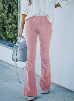 Ruby | High waist flare pants voor dames in de kleur Roze voor dames in stijl ideaal voor de lente.
