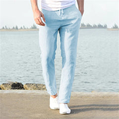 Sander | Heren casual broek in de kleur Lichtblauw voor heren in stijl ideaal voor de winter