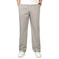 Serran | Katoenen pantalon in de kleur Lichtgrijs voor heren in Formal stijl geschikt voor alle seizoenen.