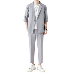 Sienna | Stijlvolle smart casual set in de kleur Grijs voor heren in Smart-casual stijl ideaal voor de herfst.