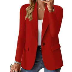 Sofie | Dames blazer met zakken en knopen in de kleur Rood voor dames in Formal stijl geschikt voor alle seizoenen.