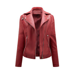 Sophie | Stijlvolle leren jas in de kleur Wijnrood voor dames in stijl ideaal voor de herfst.