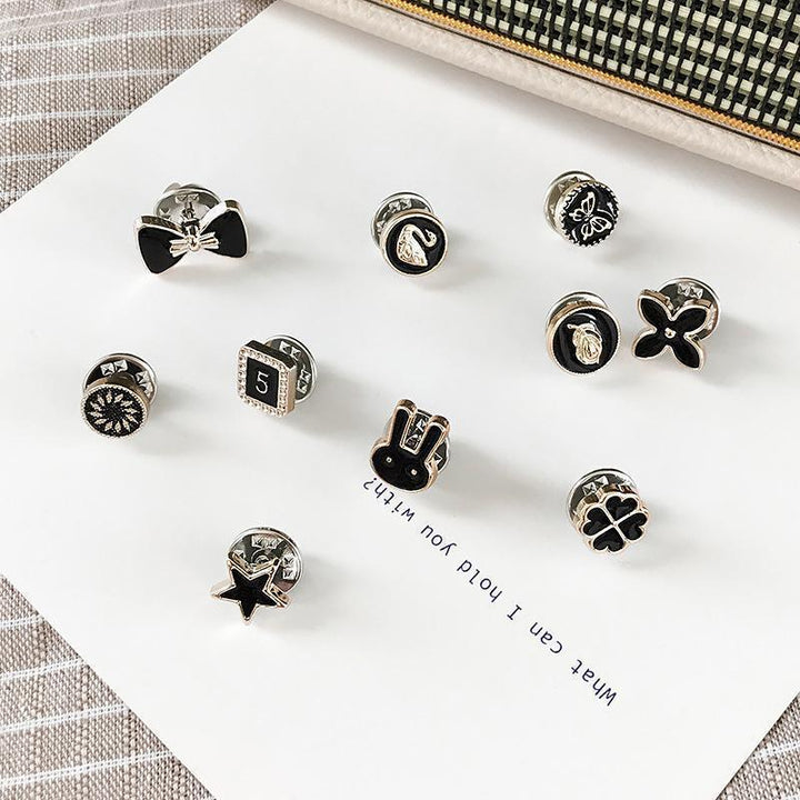 Sophie | Vaste anti-expositie spelden (10 stuks/set) in de kleur Zwart voor dames in stijl geschikt voor alle seizoenen.
