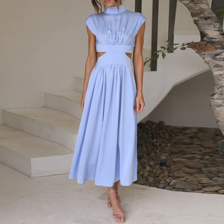 Sophie | Zachte en rekbare jurk in de kleur Blauw voor dames in Lounge stijl ideaal voor de lente.