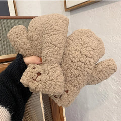 Sophie | Zachte & warme teddy wanten in de kleur Khaki voor dames in Lounge stijl ideaal voor de winter