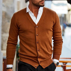 Stef Vest | Casual cardigan voor heren in de kleur Donkerbruin voor heren in stijl geschikt voor alle seizoenen.