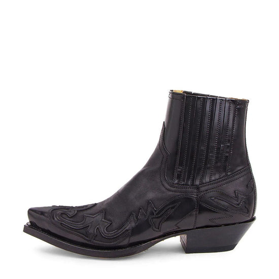 Sven | Leren Westerse Cowboylaarzen in de kleur Zwart voor heren in stijl ideaal voor de herfst.