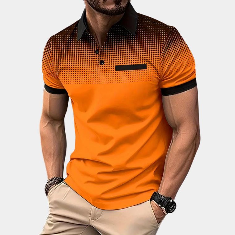 Stijlvol Oranje Zomer Overhemd met Stippen