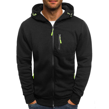 Tommy | Heren wollen hoodie met rits in de kleur Zwart voor heren in Lounge stijl geschikt voor alle seizoenen.