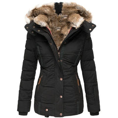 Tommy | jasje voor dames met kraag en bont in de kleur Zwart voor dames in stijl ideaal voor de winter