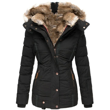 Tommy | jasje voor dames met kraag en bont in de kleur Zwart voor dames in stijl ideaal voor de winter