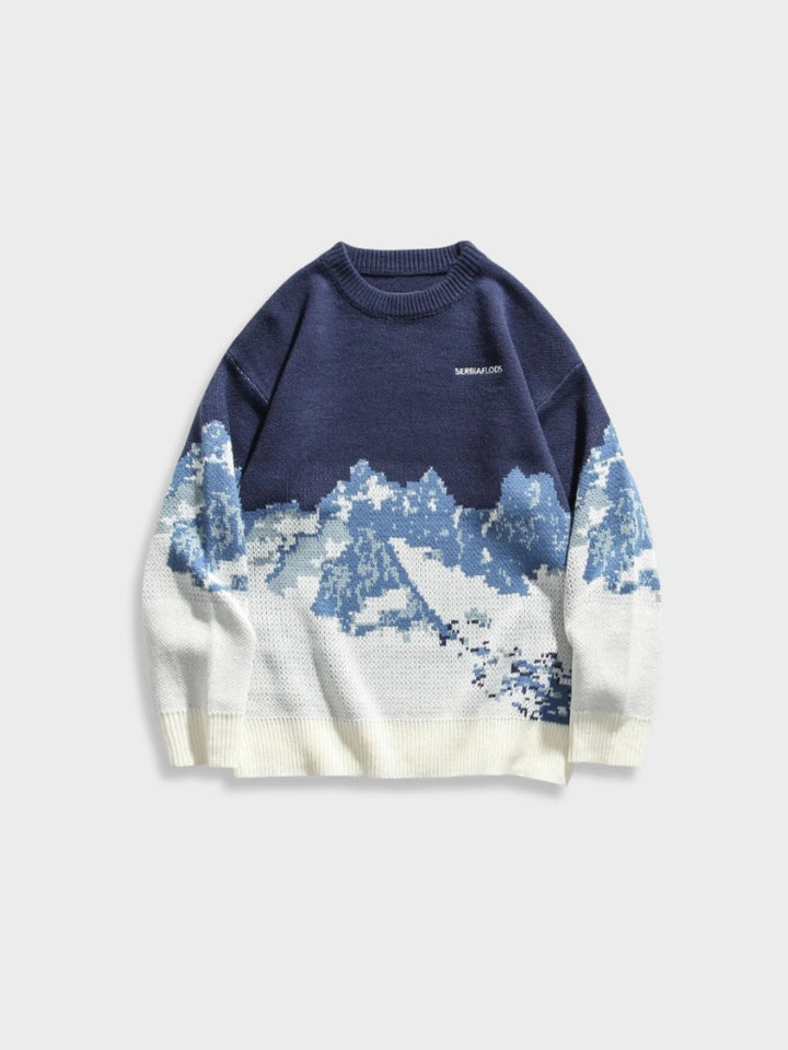 Vintage Mountain Sweater in de kleur Blauw voor dames in Casual stijl ideaal voor de herfst.