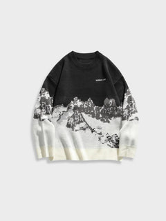 Vintage Mountain Sweater in de kleur Zwart voor dames in Casual stijl ideaal voor de herfst.