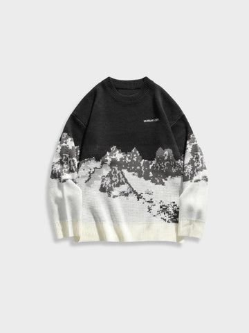 Vintage Mountain Sweater in de kleur Zwart voor dames in Casual stijl ideaal voor de herfst.