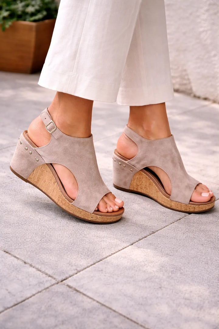 Platform wedge sandalen met cutout