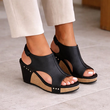 Platform wedge sandalen met cutout