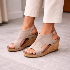 Platform wedge sandalen met cutout