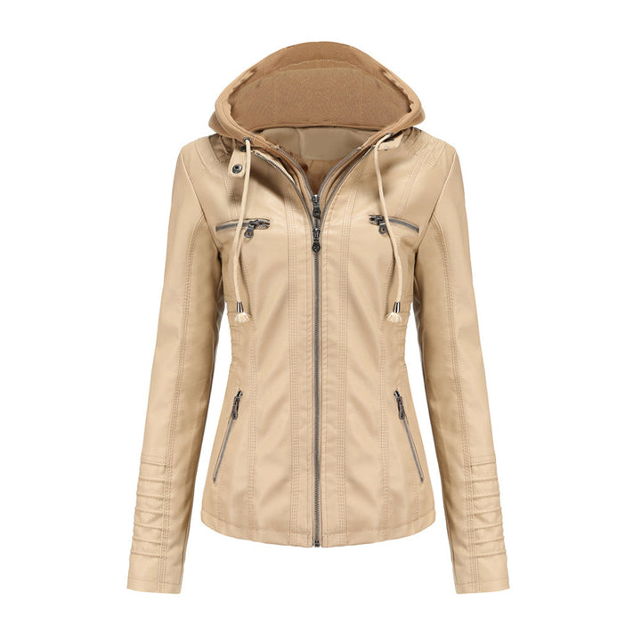 WENDE | Stijlvolle leren damesjas in de kleur Abrikoos voor dames in stijl ideaal voor de herfst.
